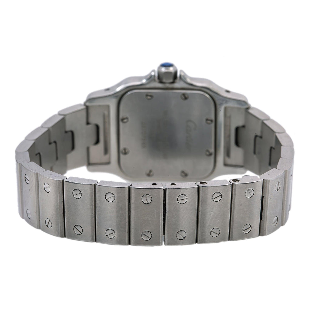 Pre-Owned Cartier Santos Galbee W20056D6 24MM White Dial With Stainless Steel Bracelet