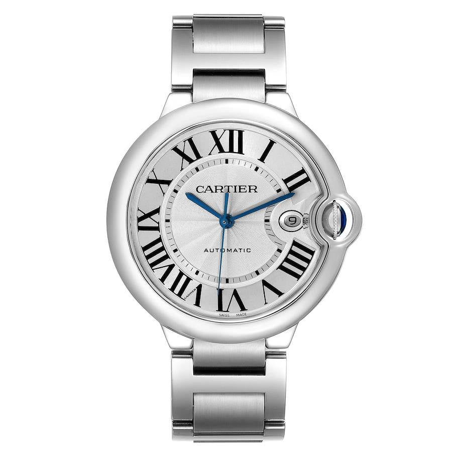 Pre-Owned Cartier Ballon Bleu 42mm W69012Z4 White Dial With Stainless Steel Bracelet