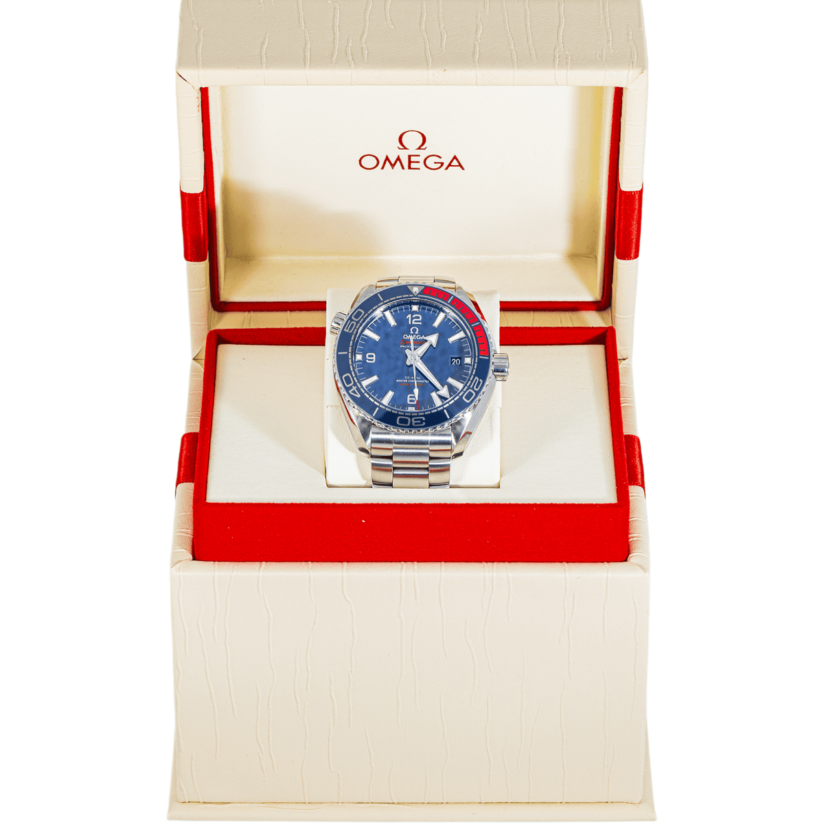 Pre-Owned Omega Seamaster Planet Ocean 600M 43.5mm Blue Dial Stainless Steel Bracelet Watch