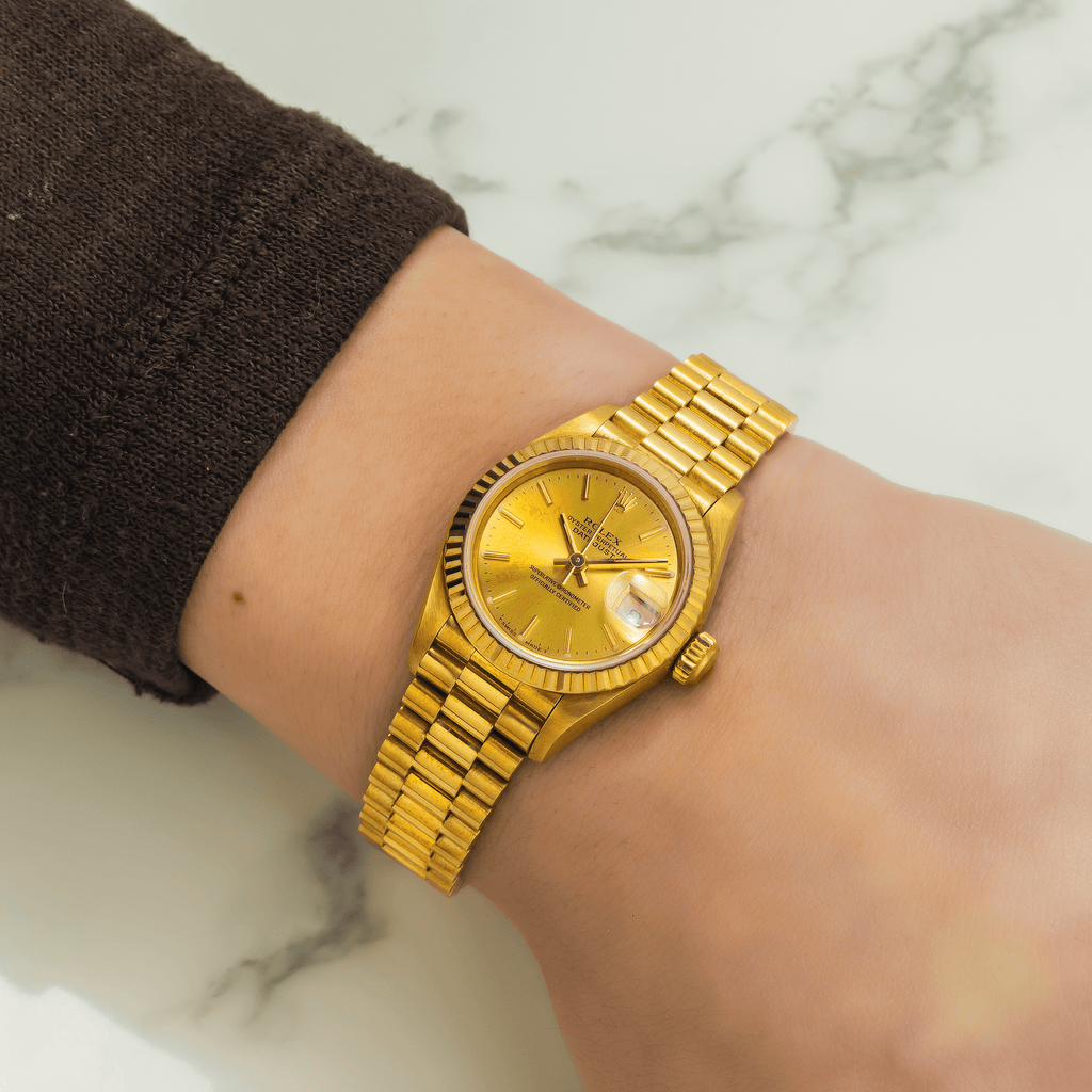 Pre-Owned Rolex Ladies 18K Yellow Gold Datejust 69178 with President Bracelet