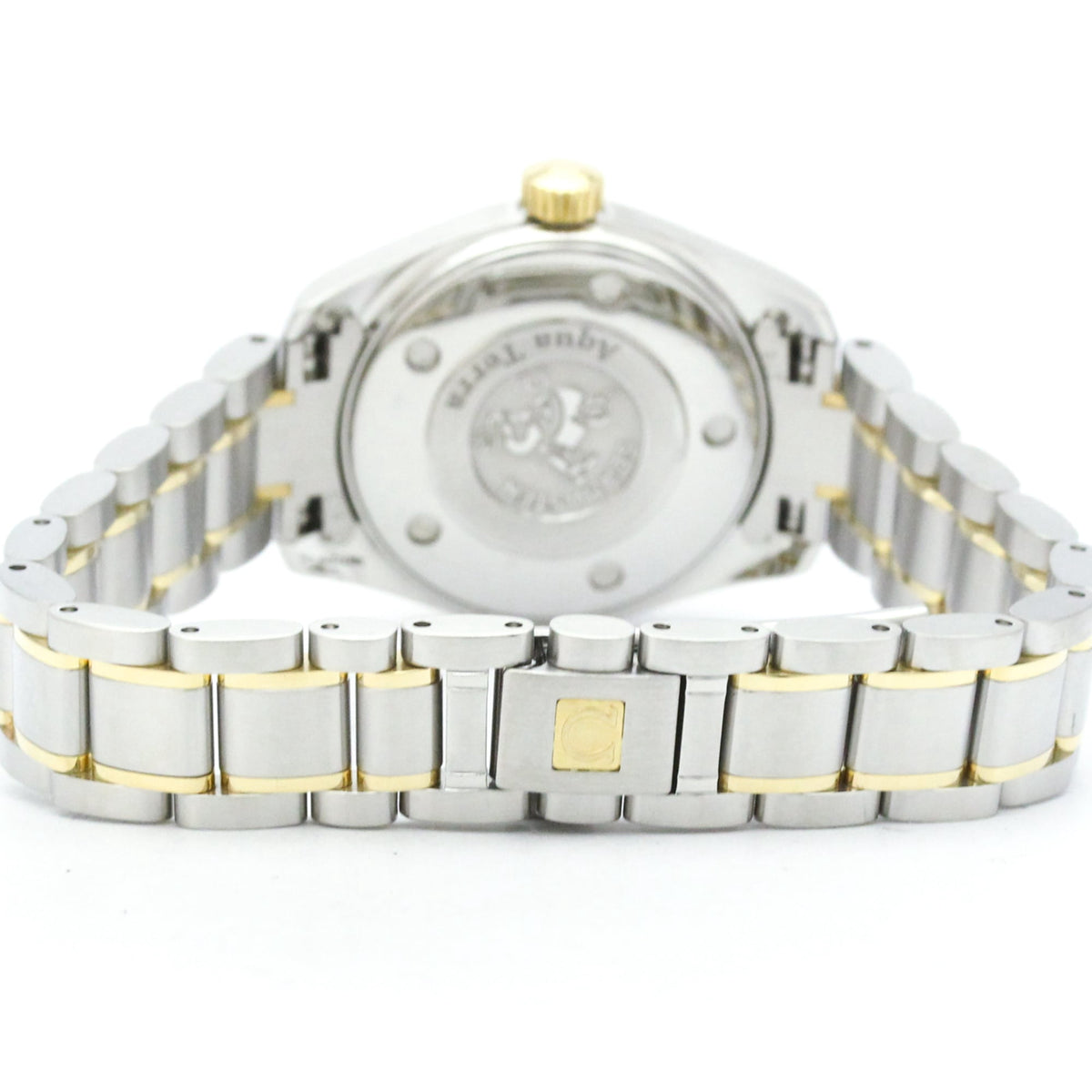 Pre-Owned OMEGA Seamaster Aqua Terra 18K Gold Steel Ladies Watch 2377.30 Polished