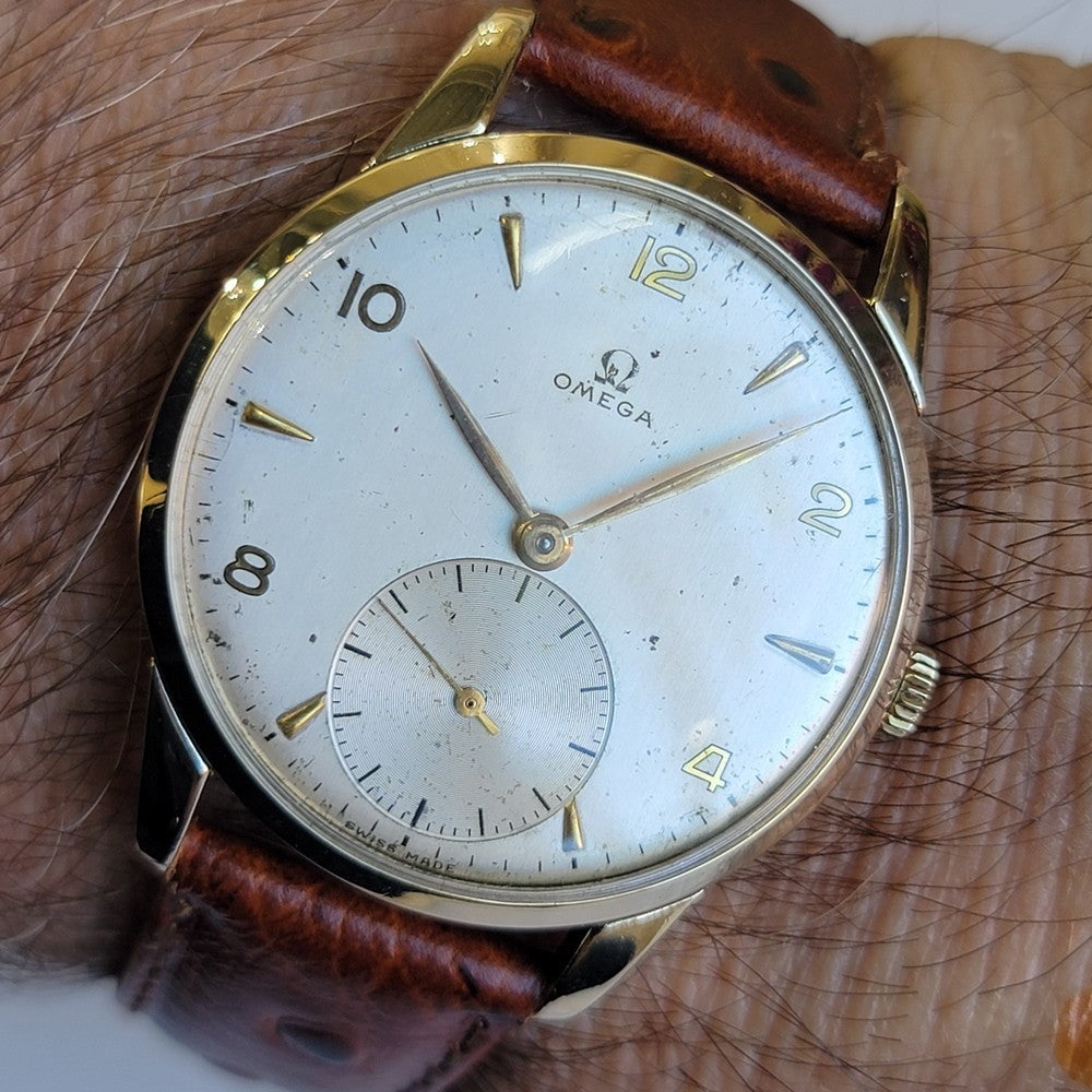 Pre-Owned Omega Ref 2497-2 80 Micron Gold Capped Mens 1940s 35mm Vintage Manual Wind RA702
