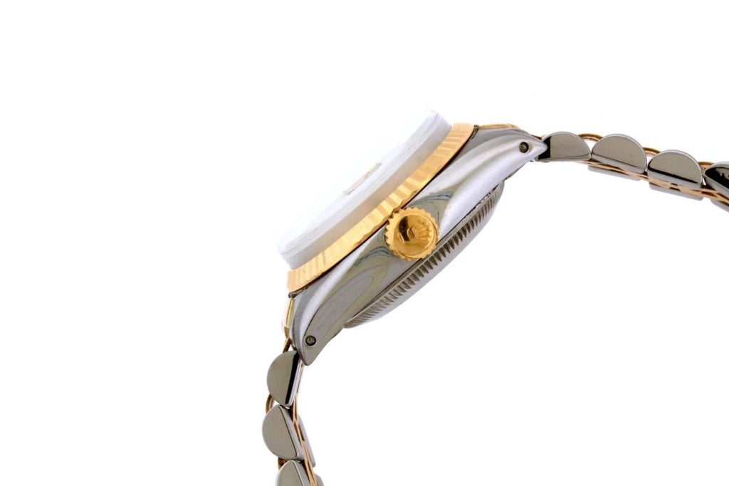 Pre-Owned Rolex Datejust 26MM 69173 Turquoise Diamond Dial Fluted Bezel Two Tone Yellow Gold Jubilee Bracelet