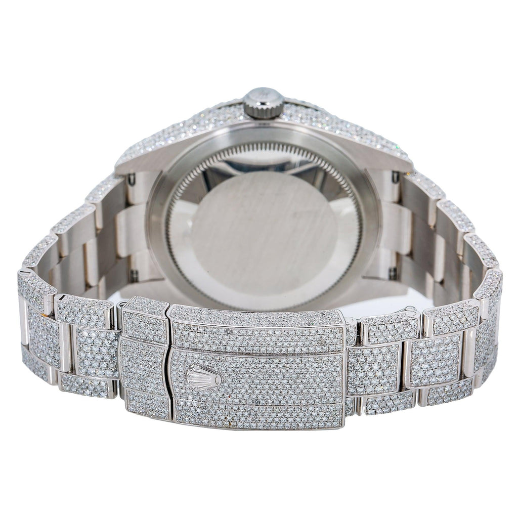 Pre-Owned Rolex Sky-Dweller 42MM 326934 Diamond Paved Roman Dial Diamond Bezel Stainless Steel Full Diamond Oyster Bracelet 16.75ct