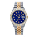Pre-Owned Rolex Datejust 36MM 16233 Blue Diamond Dial Diamond Bezel Two Tone Yellow Gold Jubilee Bracelet