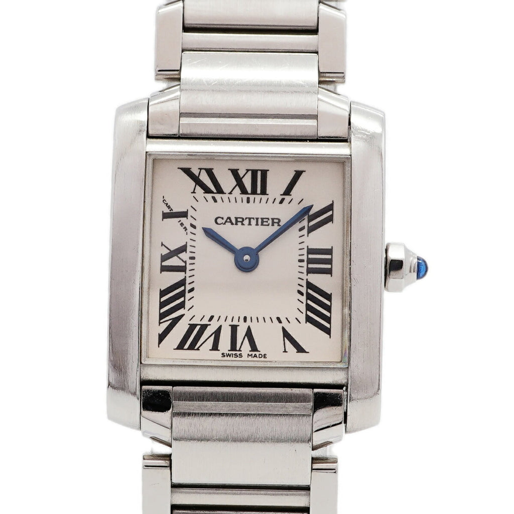 Pre-Owned Cartier Tank Française SM W51008Q3 Ivory Dial Women's Watch