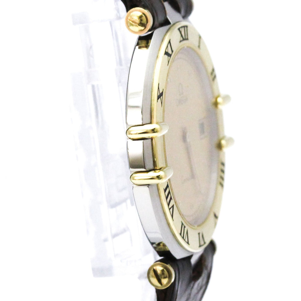 Pre-Owned OMEGA Constellation Date 18K Gold Steel Mens Watch 196.0360 Polished