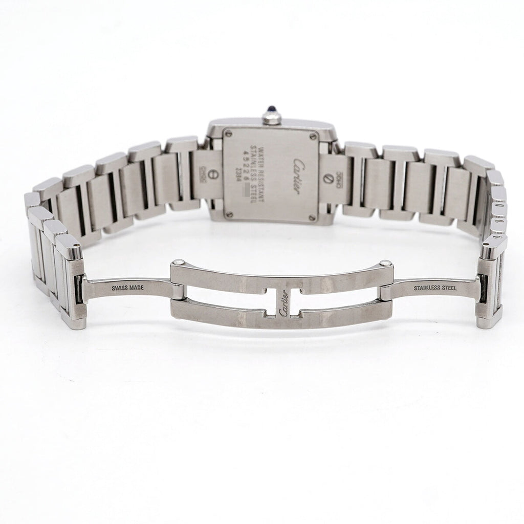 Pre-Owned Cartier Tank Française SM W51008Q3 White Dial Women's Watch