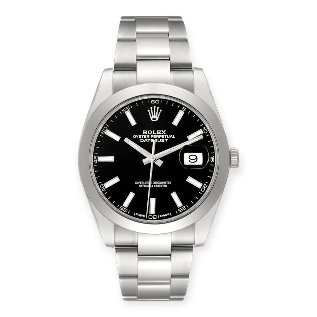 Pre-Owned Rolex Datejust 126300 41MM Black Dial With Stainless Steel Oyster Bracelet