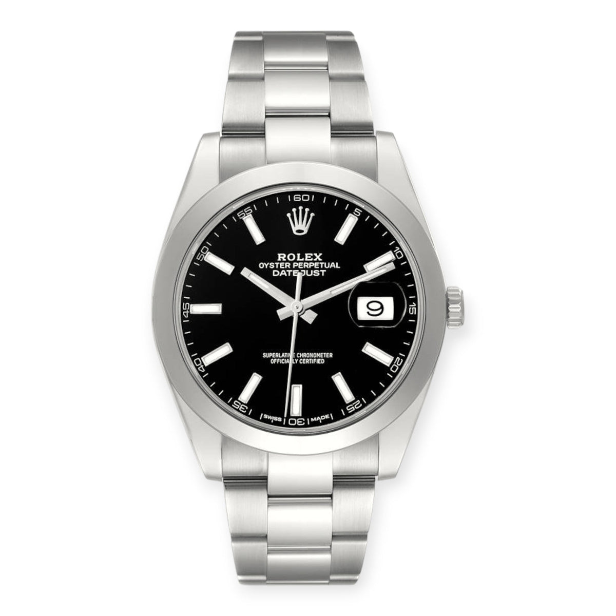 Pre-Owned Rolex Datejust 126300 41MM Black Dial With Stainless Steel Oyster Bracelet