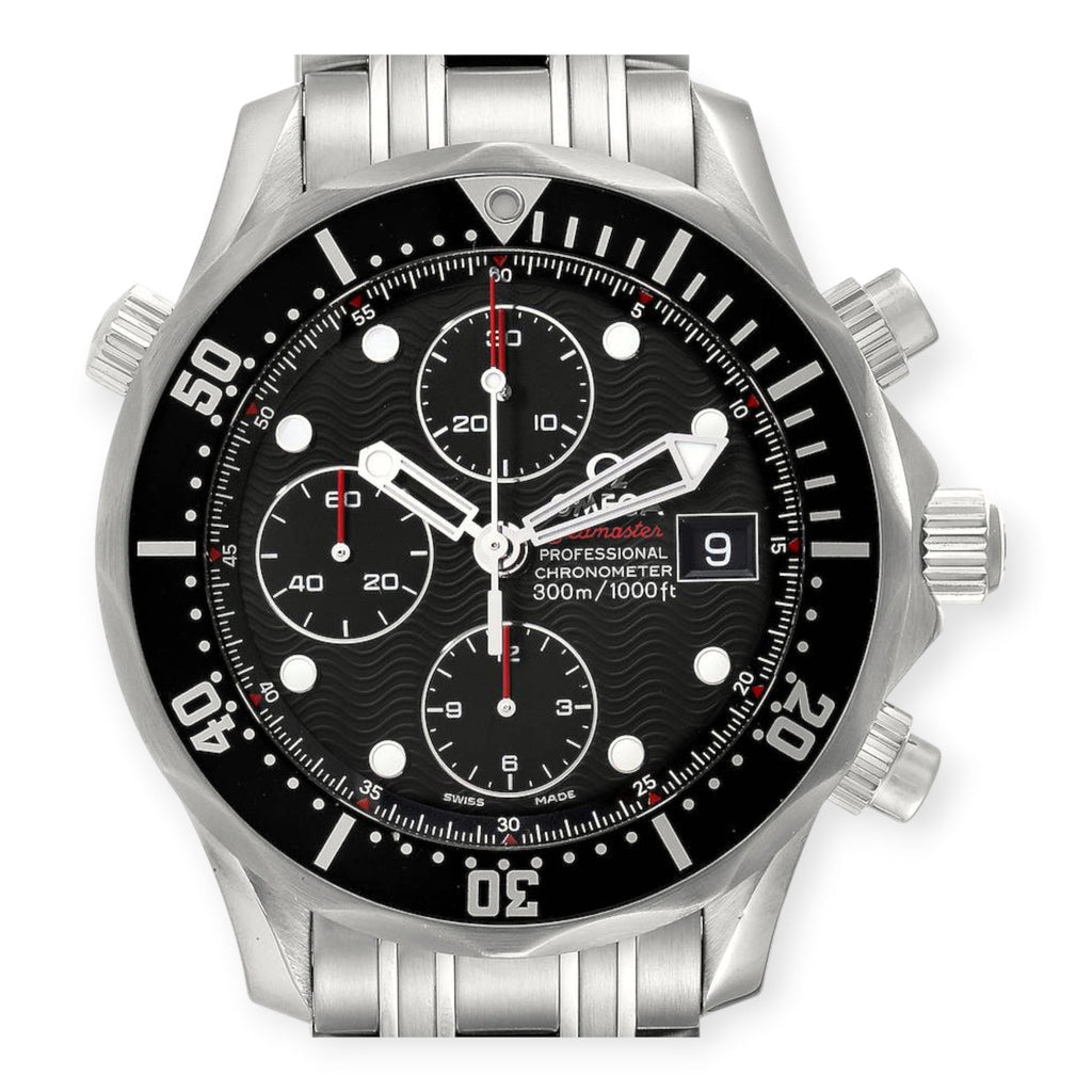 Pre-Owned Omega Seamaster Chronograph 213.30.42.40.01.001 Black Dial Steel Mens Watch