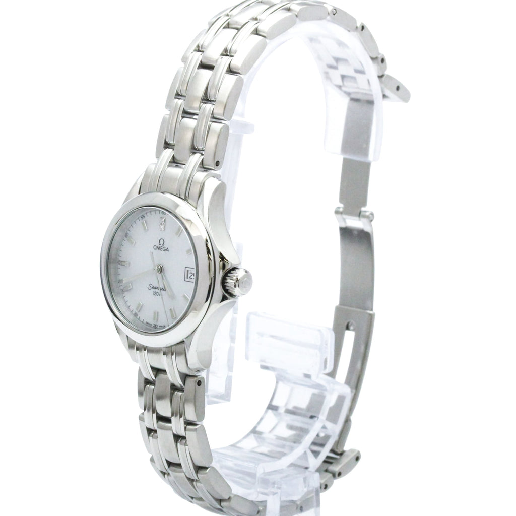 Pre-Owned OMEGA Seamaster 120M Diamond MOP Dial Ladies Watch 2581.84 Polished