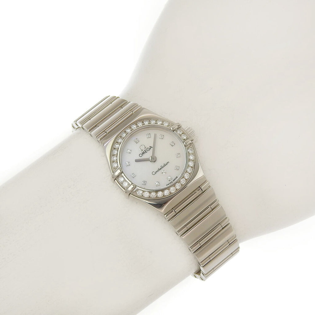 Pre-Owned Omega Constellation Mini My Choice 1165 76 Mother-of-Pearl Dial 18K White...