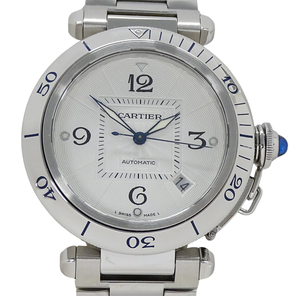 Pre-Owned Cartier Pasha Grid Date Automatic Watch for Men, Stainless Steel (SS) W31040H3,...