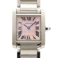 Pre-Owned Cartier Tank Française SM W51028Q3 Pink Dial Women's Watch