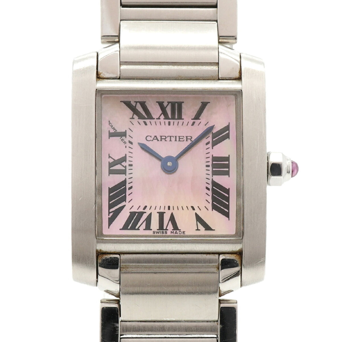 Pre-Owned Cartier Tank Française SM W51028Q3 Pink Dial Women's Watch