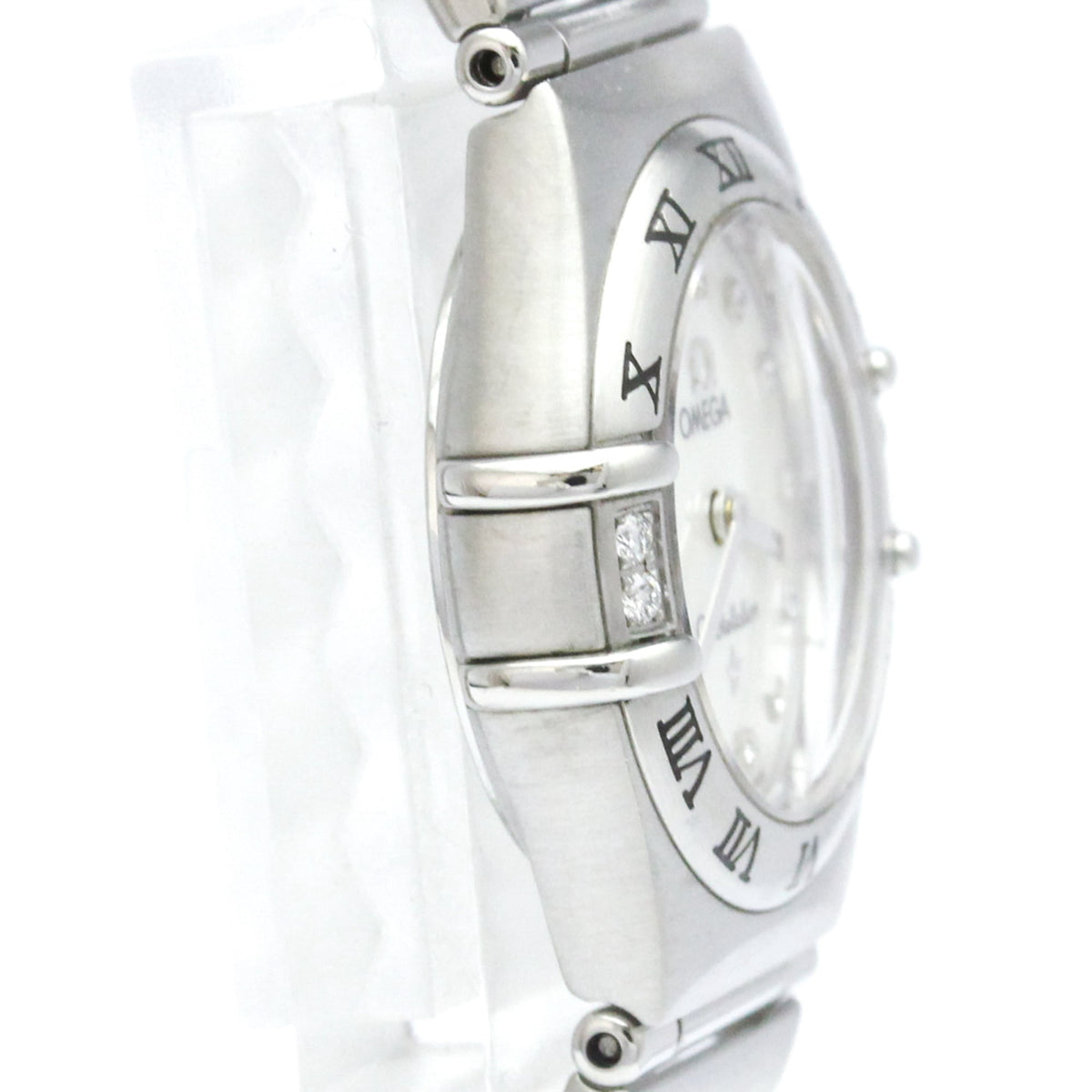 Pre-Owned OMEGA Constellation Diamond MOP Dial Steel Quartz Ladies Watch 1566.76 Polished