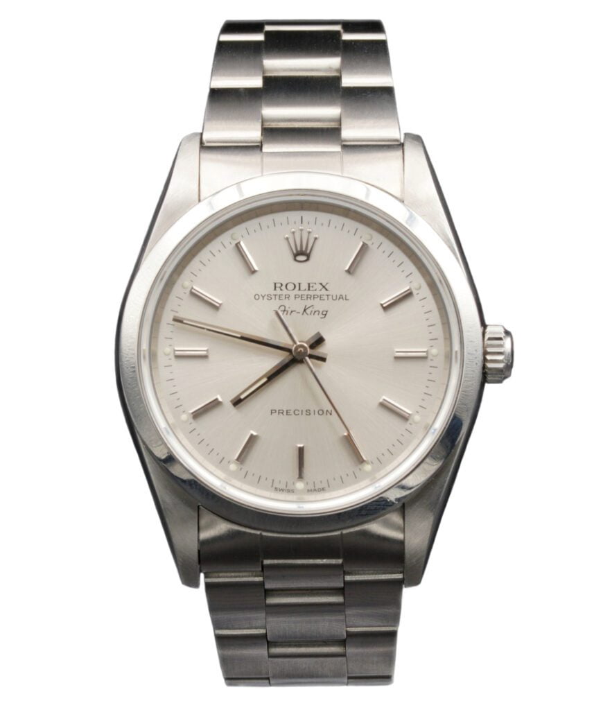 Pre-Owned Mens Rolex Stainless Steel Air-King Watch Silver Dial 14000
