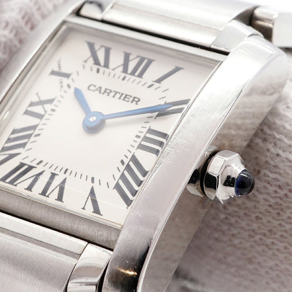 Pre-Owned Cartier Tank Française SM W51008Q3 Ivory Dial Women's Watch
