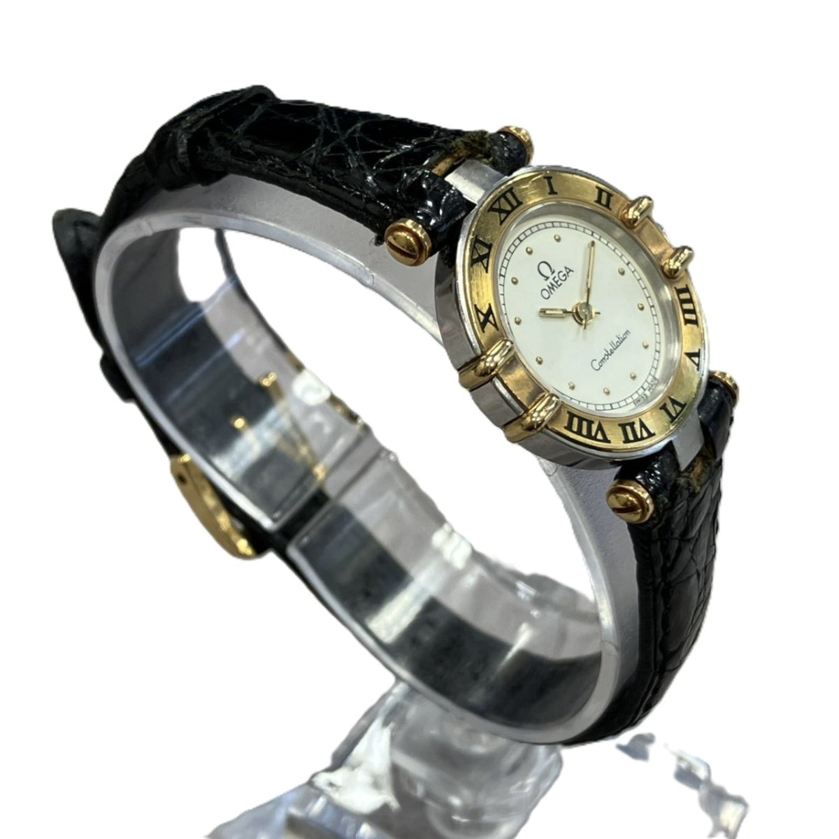 Pre-Owned Omega Constellation Mini watch, total weight 15g, stainless steel, genuine leather...