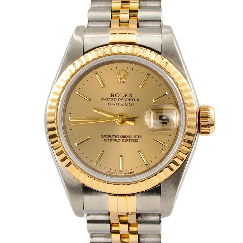 Pre-Owned Ladies Rolex Two-Tone 18K/SS Datejust with Gold Champagne Dial