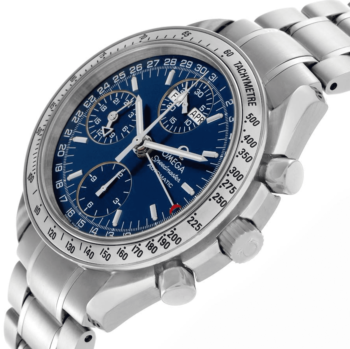 Pre-Owned Omega Speedmaster Day-Date 3523.80.00 â€“ 39mm Blue Dial with Stainless Steel Bracelet