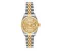 Pre-Owned Rolex Lady-Datejust 26mm â€“ 69173, Champagne Diamond Dial, 18k Yellow Gold & Stainless Steel Jubilee Bracelet