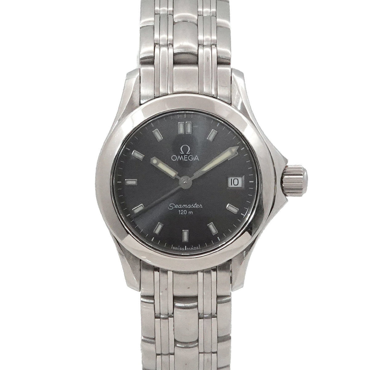 Pre-Owned OMEGA Seamaster 120 2581 43 Women's Watch with Date, Gray Quartz Movement