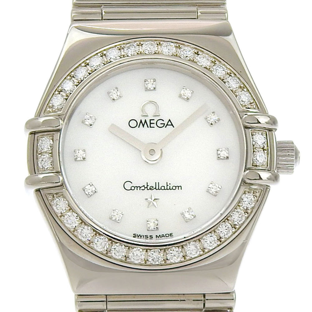 Pre-Owned Omega Constellation Mini My Choice 1165 76 Mother-of-Pearl Dial 18K White...
