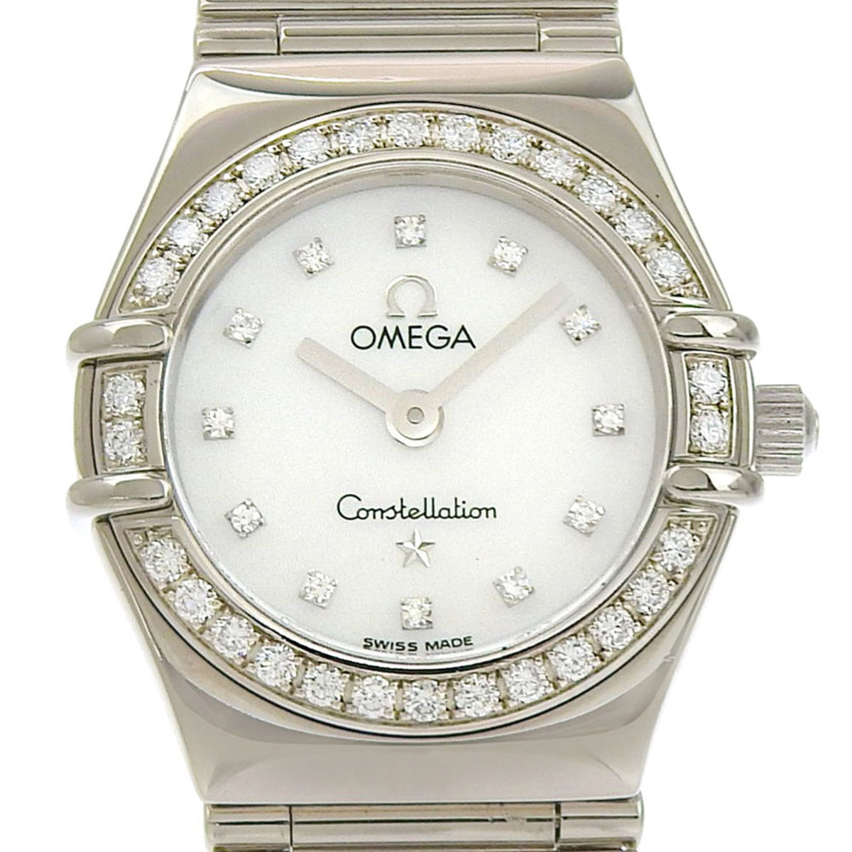 Pre-Owned Omega Constellation Mini My Choice 1165 76 Mother-of-Pearl Dial 18K White...