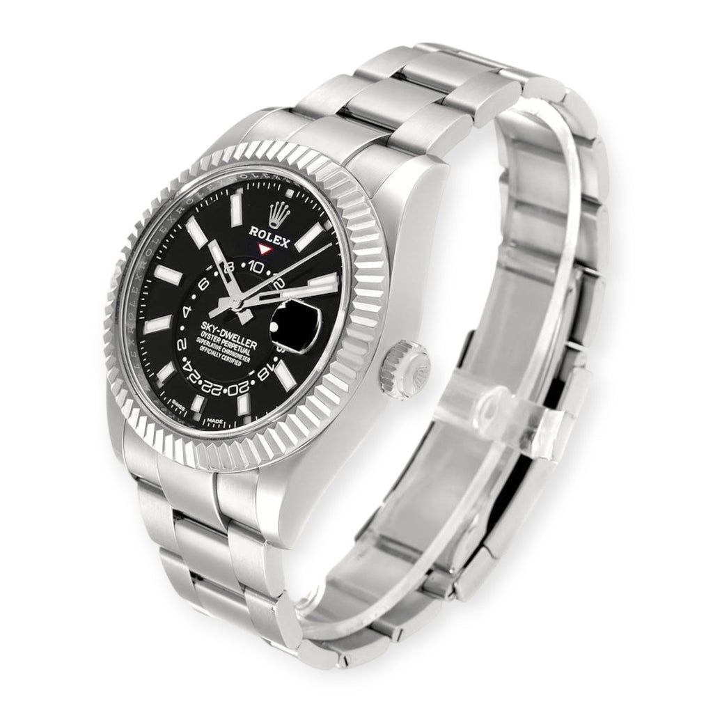 Pre-Owned Rolex Sky-Dweller 326934 42MM Black Dial With Stainless Steel Oyster Bracelet