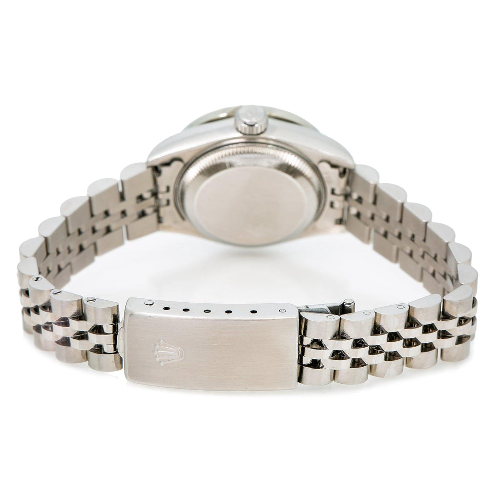 Pre-Owned Rolex Datejust 26MM 6917 White Mother of Pearl Diamond Dial Diamond Bezel Stainless Steel Jubilee Bracelet