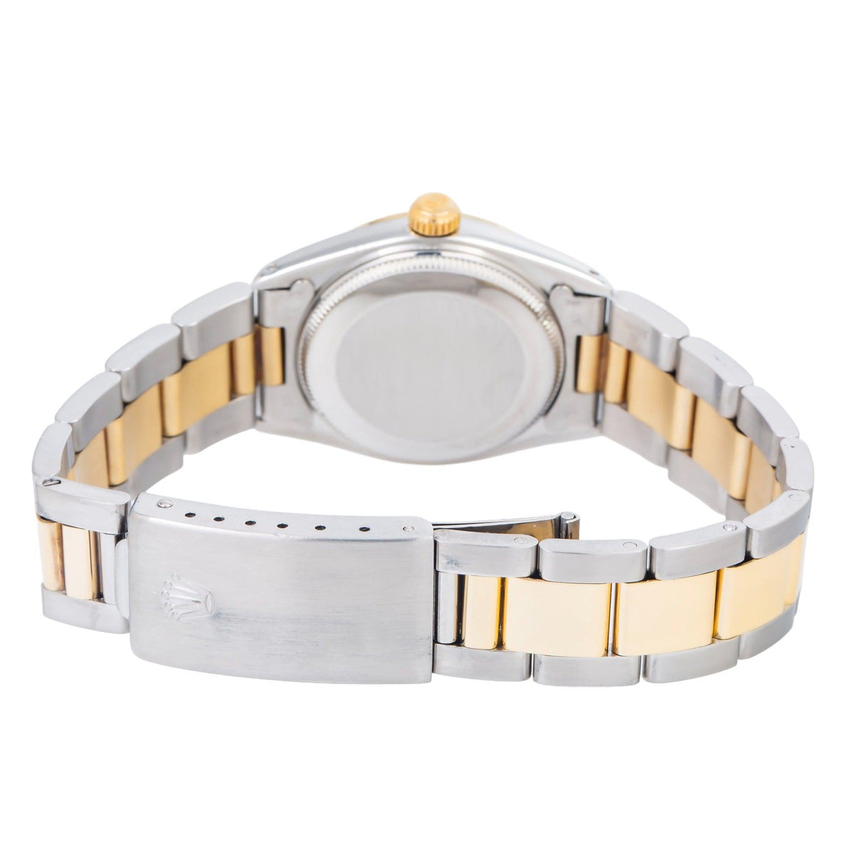 Pre-Owned Rolex Datejust 31MM 6827 White Roman Dial Fluted Bezel Two Tone Yellow Gold Oyster Bracelet