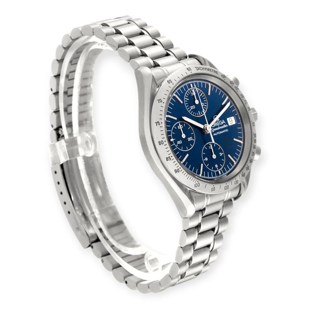 Pre-Owned Omega Speedmaster 3511.80.00 Date Blue Dial Chronograph Mens Watch