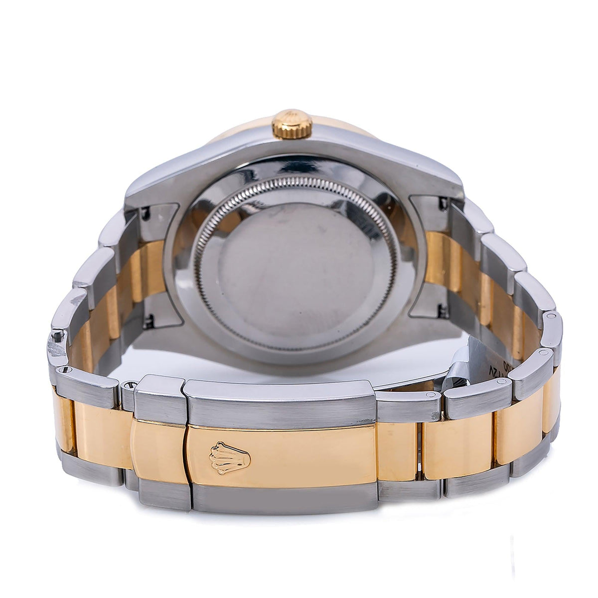 Pre-Owned Rolex Datejust II 41MM 116333 Black Roman Diamond Dial Diamond Bezel Two Tone Yellow Gold Oyster Bracelet 2.4ct