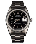 Pre-Owned Mens Rolex Stainless Steel Date Watch Black Dial 15200