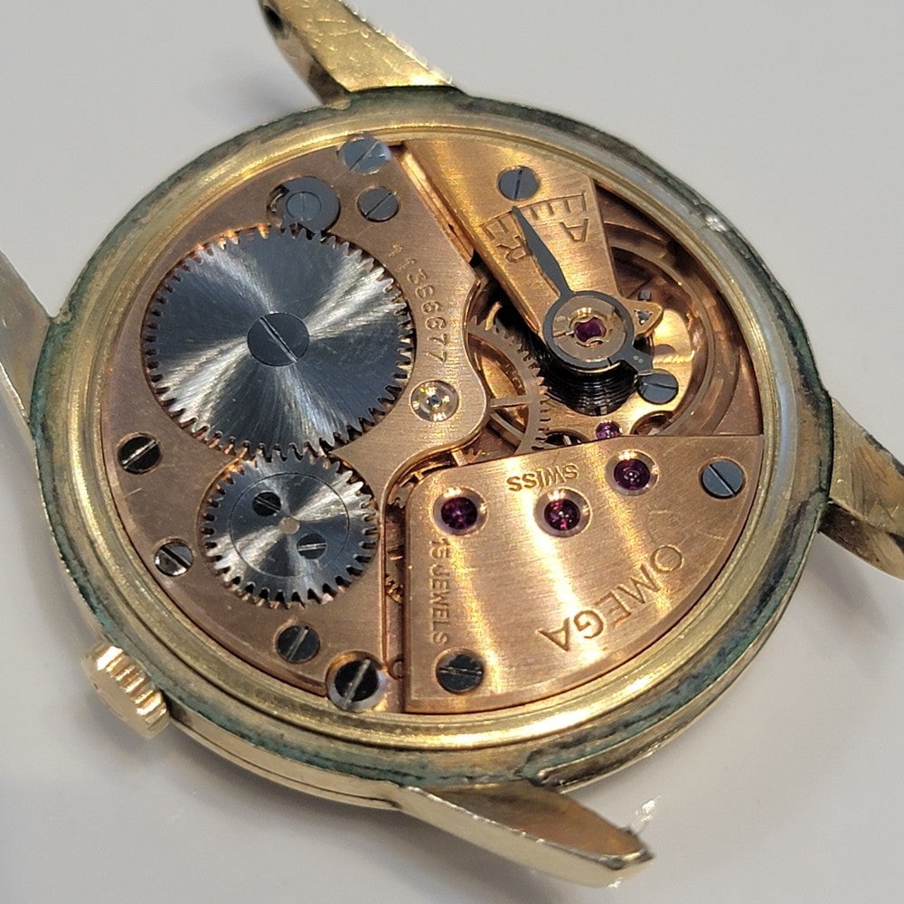 Pre-Owned Omega Ref 2497-2 80 Micron Gold Capped Mens 1940s 35mm Vintage Manual Wind RA702