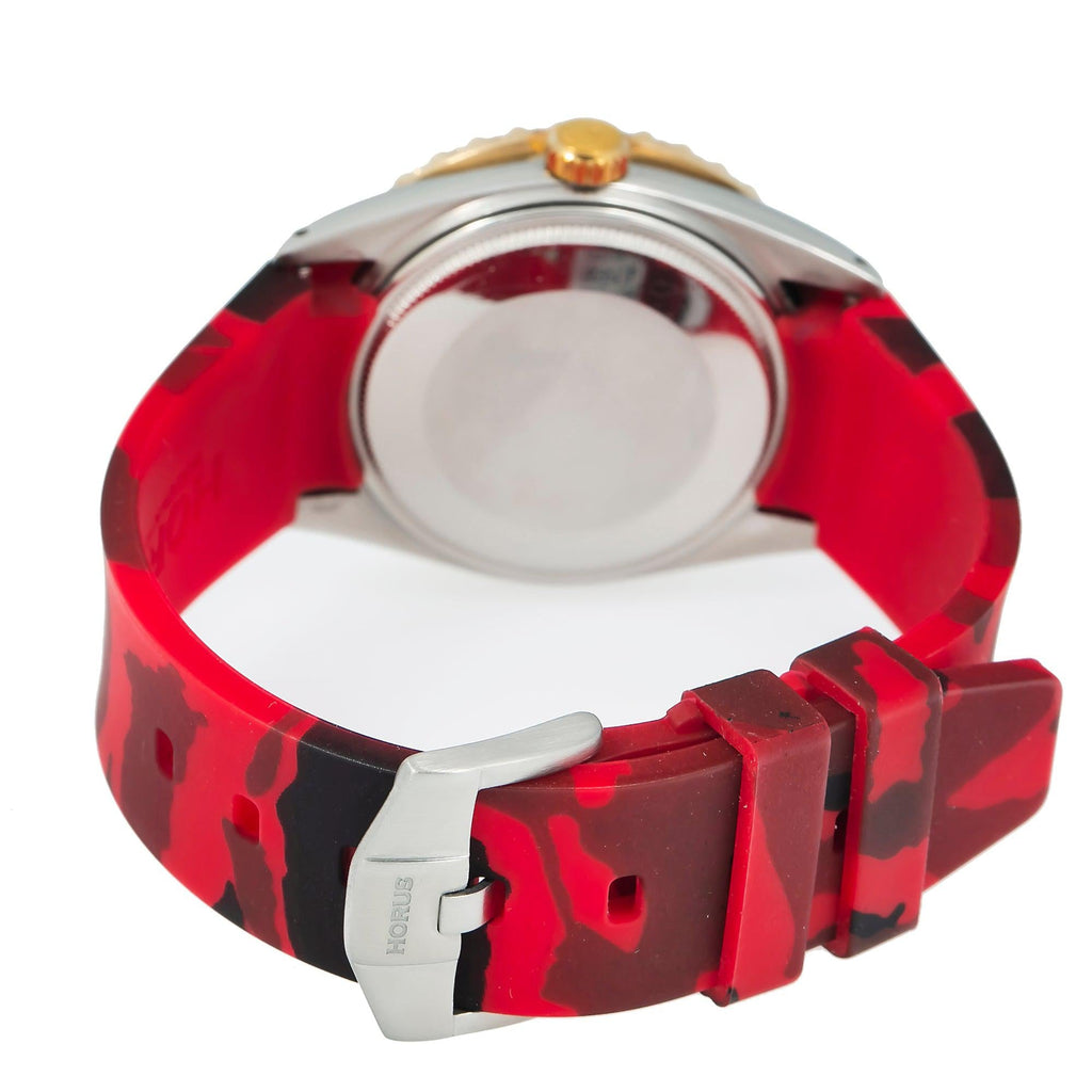 Pre-Owned Rolex Datejust 36MM 1601 Red Diamond Dial Diamond Bezel Red Camo Rubber Strap