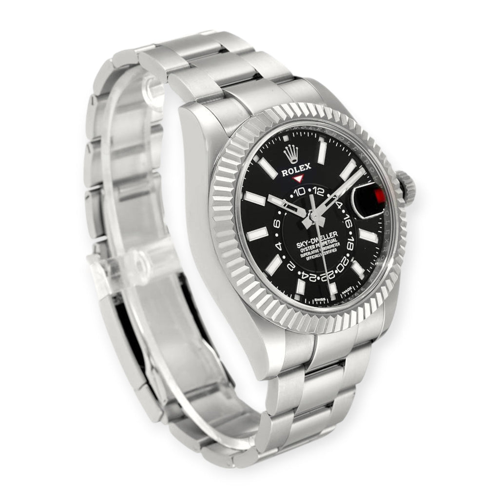 Pre-Owned Rolex Sky-Dweller 326934 42MM Black Dial With Stainless Steel Oyster Bracelet