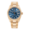 Pre-Owned Rolex Sky-Dweller 42MM 336935 Blue Dial Fluted Bezel 18K Rose Gold Oyster Bracelet