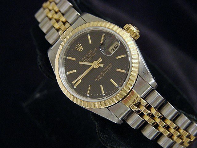 Pre-Owned Ladies Rolex Two-Tone 18K/SS Datejust Black 69173