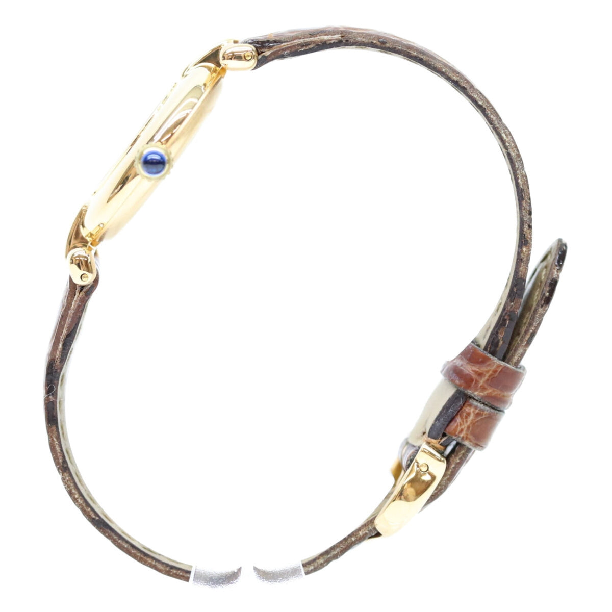 Pre-Owned Cartier W1000653 925 Must Colisée SM Ivory Roman Dial Vermeil Quartz Watch Gold...