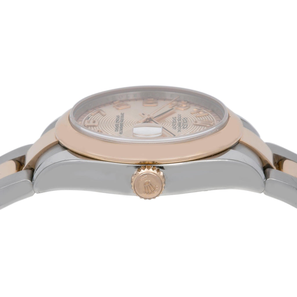 Pre-Owned Rolex Datejust 31MM 178241 Pink Concentric Arabic Dial Smooth Bezel Two Tone Rose Gold Oyster Bracelet