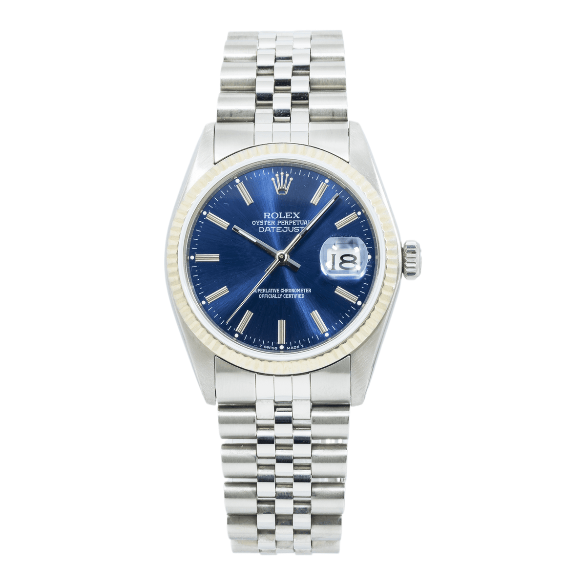 Pre-Owned Rolex Stainless Steel and White Gold Datejust (16014) Jubilee bracelet