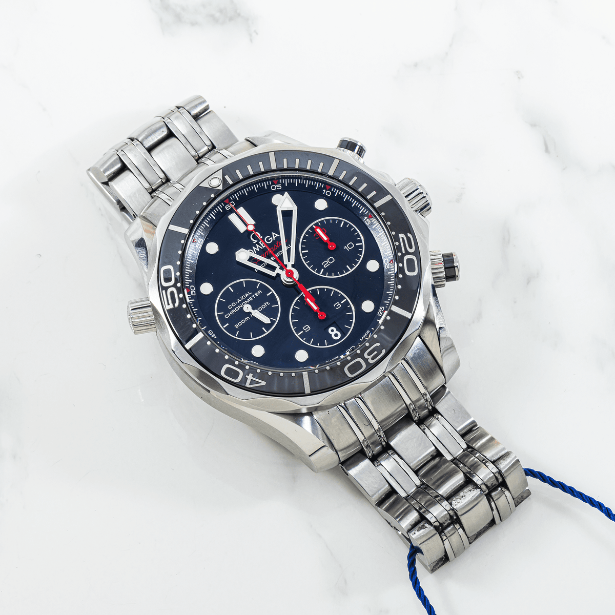 Pre-Owned Omega Seamaster Diver 300M Chronograph 42mm Black Dial Stainless Steel Bracelet Watch