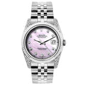 Pre-Owned Rolex Datejust 26MM 6916 Pink Mother of Pearl Diamond Dial Fluted Bezel Stainless Steel Jubilee Bracelet