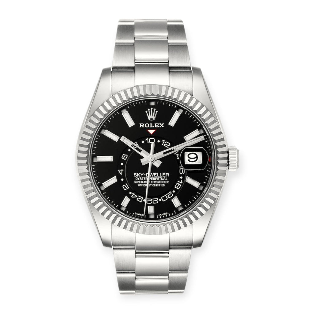 Pre-Owned Rolex Sky-Dweller 326934 42MM Black Dial With Stainless Steel Oyster Bracelet