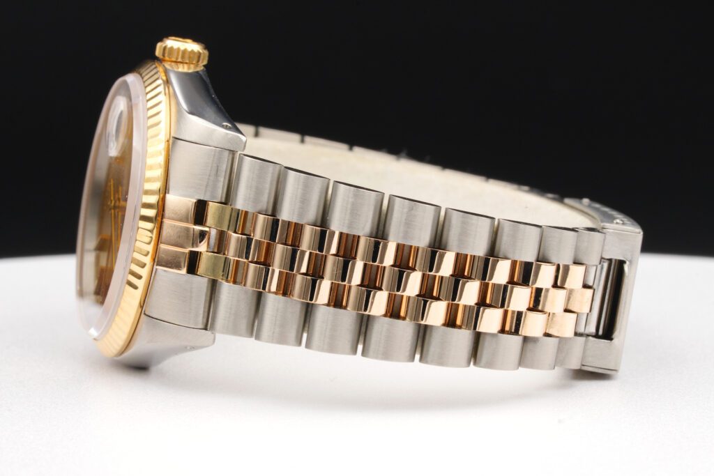 Pre-Owned Mens Rolex Two-Tone Datejust Watch Gold Champagne Dial 16233