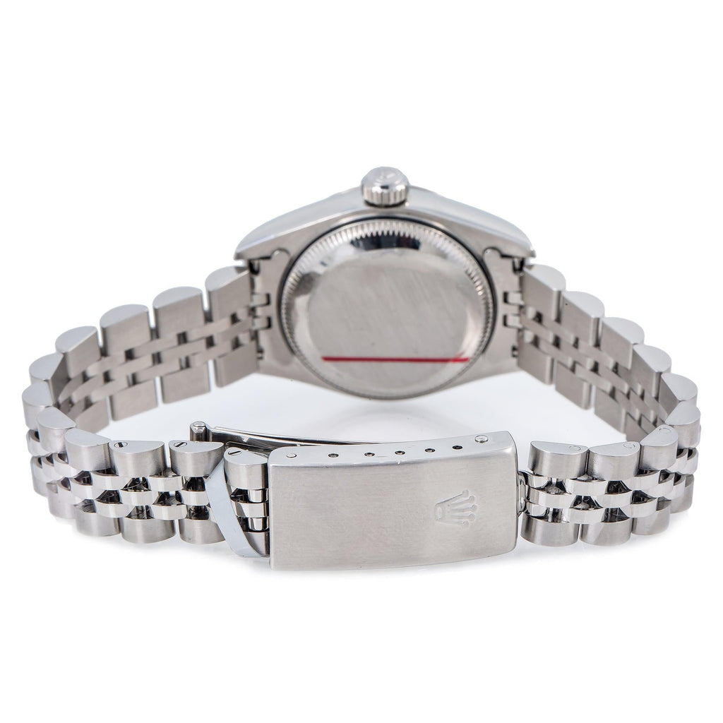 Pre-Owned Rolex Datejust 26MM 69174 Black Diamond Dial Fluted Bezel Stainless Steel Jubilee Bracelet