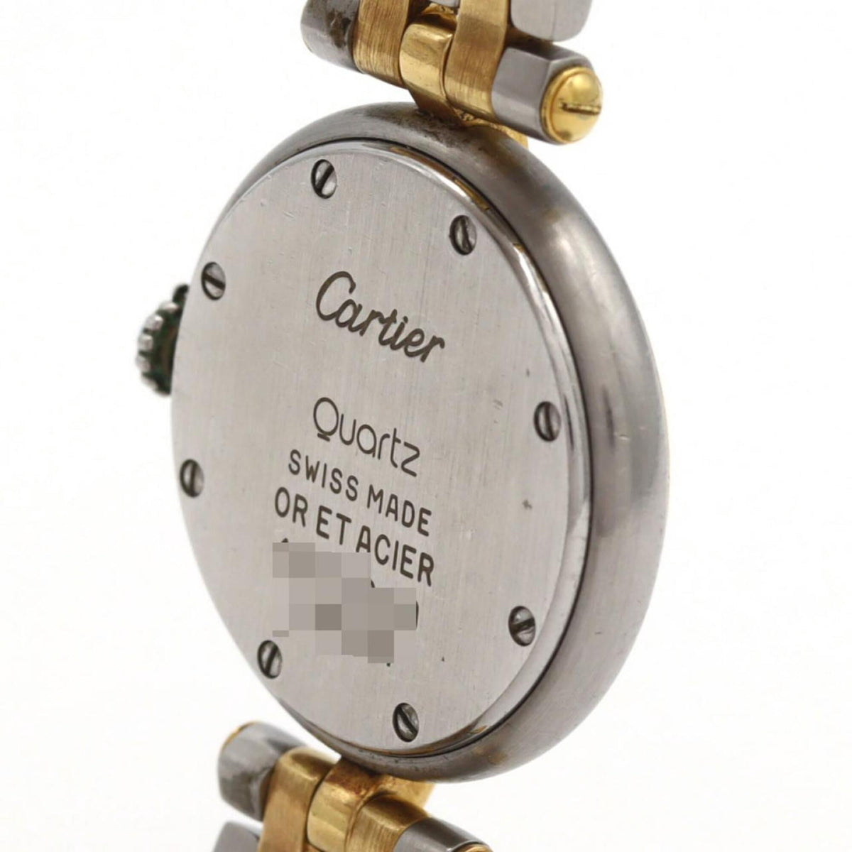 Pre-Owned Cartier Panthère Vendôme SM 2-Row Stainless Steel x Yellow Gold Quartz Watch